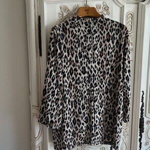 Chico's cheetah animal print tunic reversible size 3 (XL)
